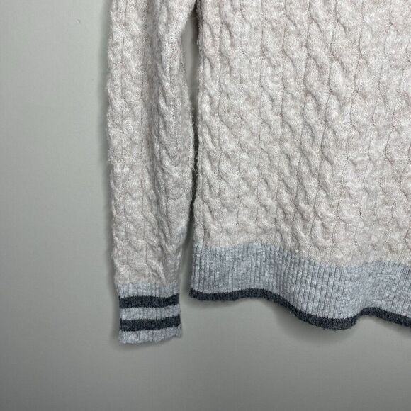 CENTRAL PARK WEST Sweater Women XS Bobbie Polo Pullover Gray Cable Knit Collared - Picture 11 of 15